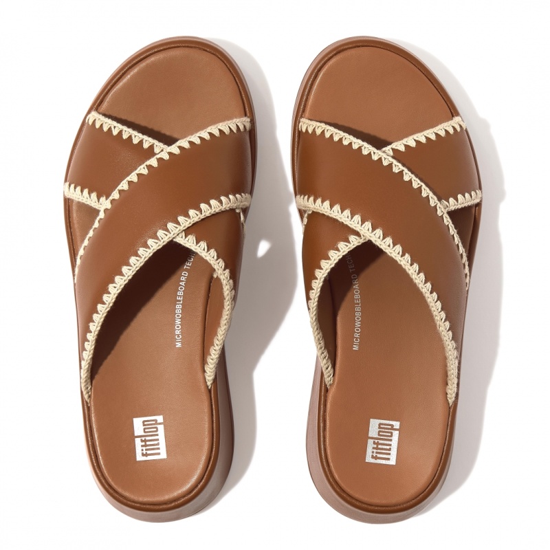 Fitflop F-Mode Slides Women's Slides Brown | IE-LOPC-13947