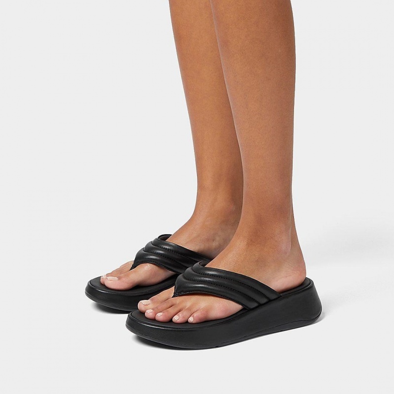 Fitflop F-Mode Toe Thongs Women's Thongs Black | IE-EMGQ-25183