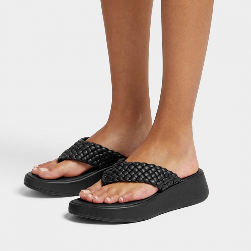 Fitflop F-Mode Toe Thongs Women's Thongs Black | IE-XSBG-42807