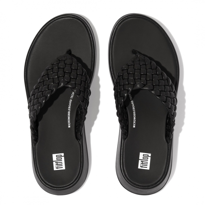 Fitflop F-Mode Toe Thongs Women's Thongs Black | IE-XSBG-42807