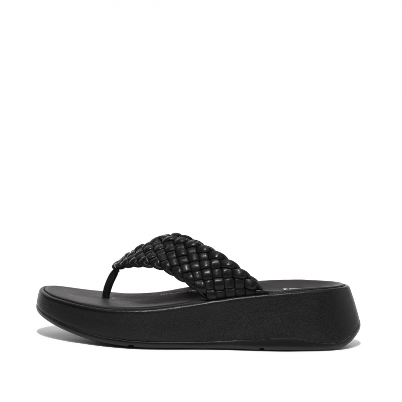 Fitflop F-Mode Toe Thongs Women\'s Thongs Black | IE-XSBG-42807