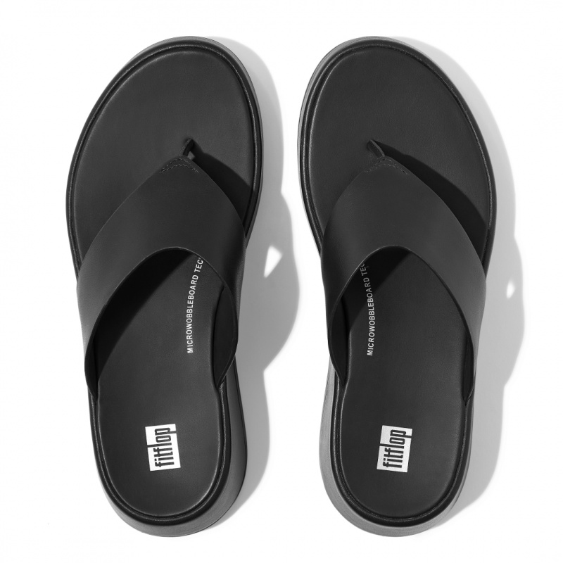 Fitflop F-Mode Toe Thongs Women's Thongs Black | IE-CMOZ-72645