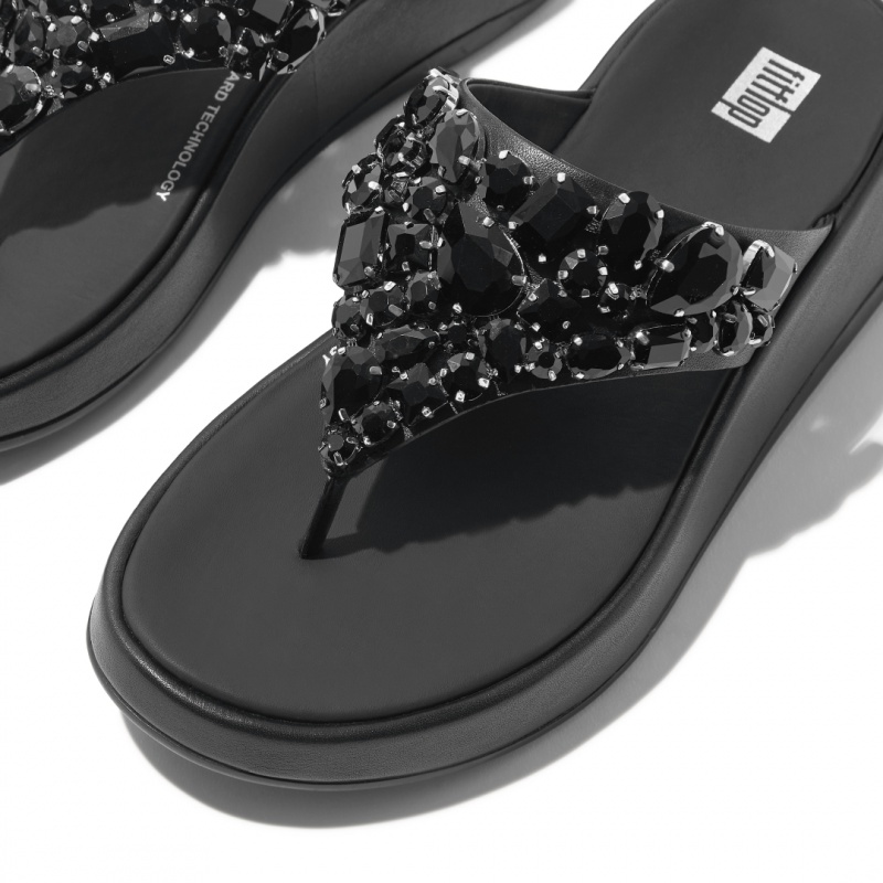 Fitflop F-Mode Women's Flip Flops Black | IE-BUKS-76081