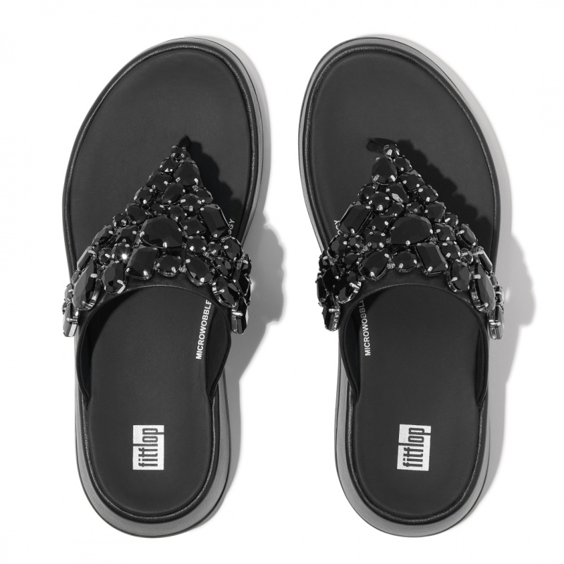 Fitflop F-Mode Women's Flip Flops Black | IE-BUKS-76081