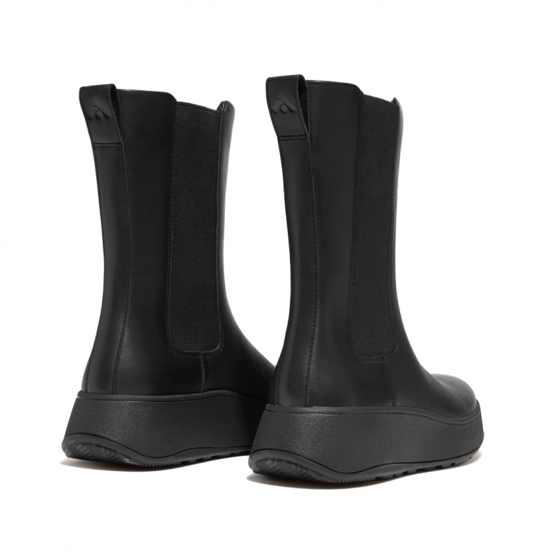 Fitflop F Mode Elastic High Women's Boots Black | IE-JNBI-23968