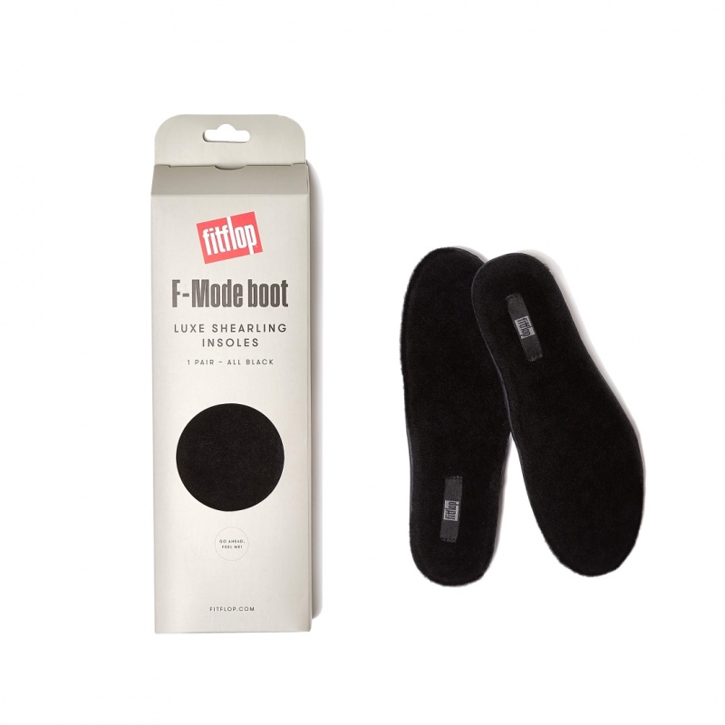 Fitflop F Mode Shearling Boots Women's Insoles Black | IE-EWMS-32590