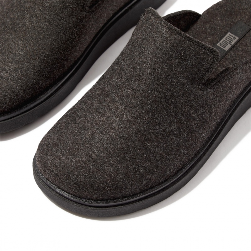 Fitflop Gen-Ff Felt Polyester Women's Mules Black | IE-TXLU-23510