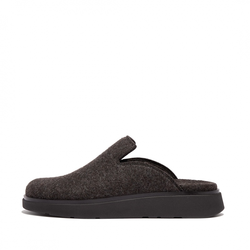 Fitflop Gen-Ff Felt Polyester Women\'s Mules Black | IE-TXLU-23510