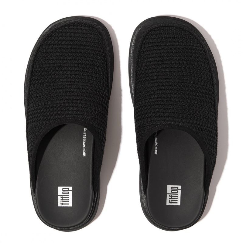 Fitflop Gen-Ff Polyester Knit Cotton Women's Mules Black | IE-RTUB-80452