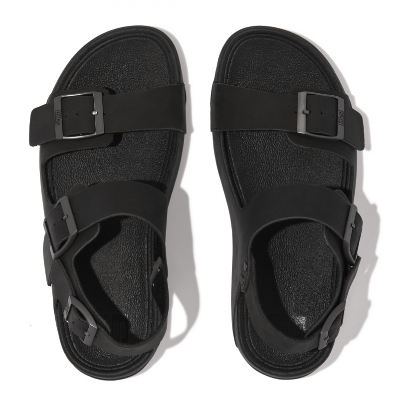 Fitflop Gogh Moc Back Strap Men's Sandals Black | IE-UPXO-05728