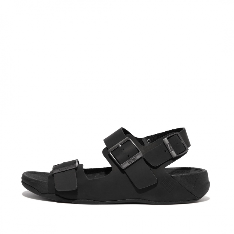 Fitflop Gogh Moc Back Strap Men\'s Sandals Black | IE-UPXO-05728