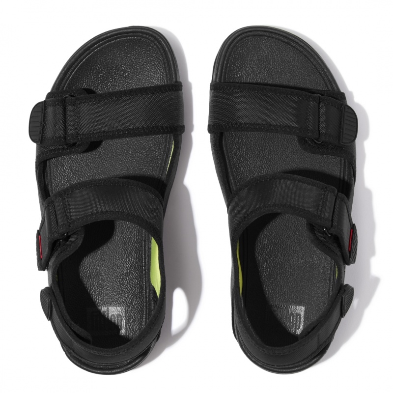 Fitflop Gogh Moc Fabric Back Strap Men's Sandals Black | IE-XKLJ-85137