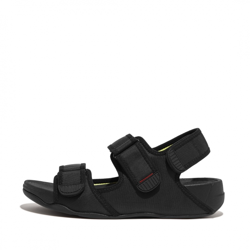 Fitflop Gogh Moc Fabric Back Strap Men\'s Sandals Black | IE-XKLJ-85137