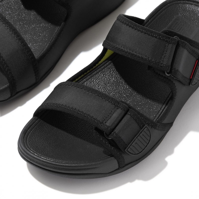 Fitflop Gogh Moc Fabric Men's Slides Black | IE-TGIS-36195