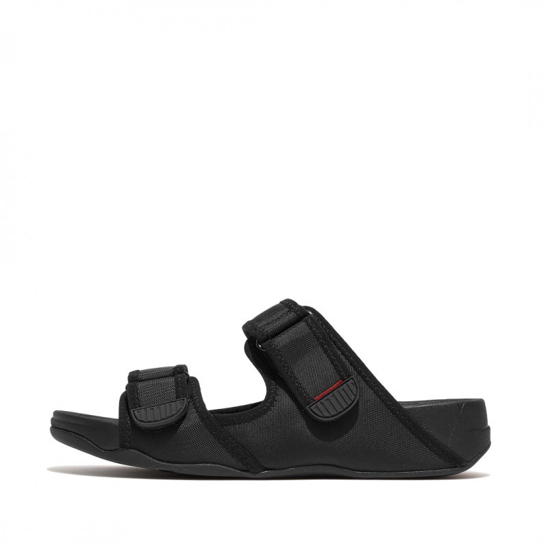 Fitflop Gogh Moc Fabric Men\'s Slides Black | IE-TGIS-36195