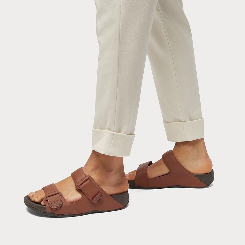 Fitflop Gogh Moc Men's Slides Dark Brown | IE-ACRP-37028