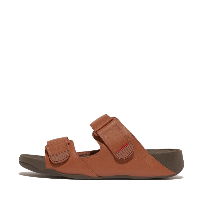 Fitflop Gogh Moc Men\'s Slides Dark Brown | IE-ACRP-37028