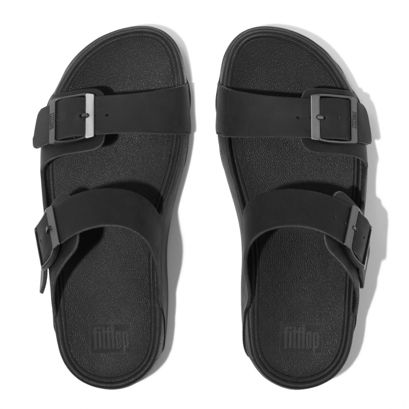 Fitflop Gogh Moc Nubuck Men's Slides Black | IE-HVSP-54081