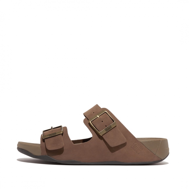 Fitflop Gogh Moc Nubuck Men\'s Slides Brown | IE-BDRP-01985