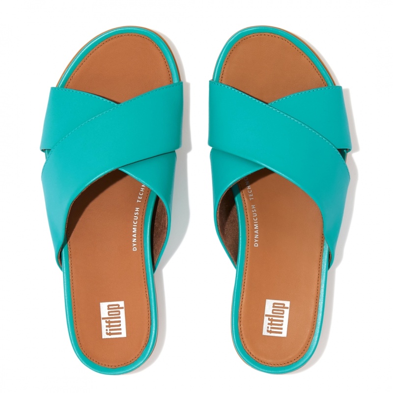 Fitflop Gracie Cross Slides Women's Slides Blue | IE-CKTR-97218