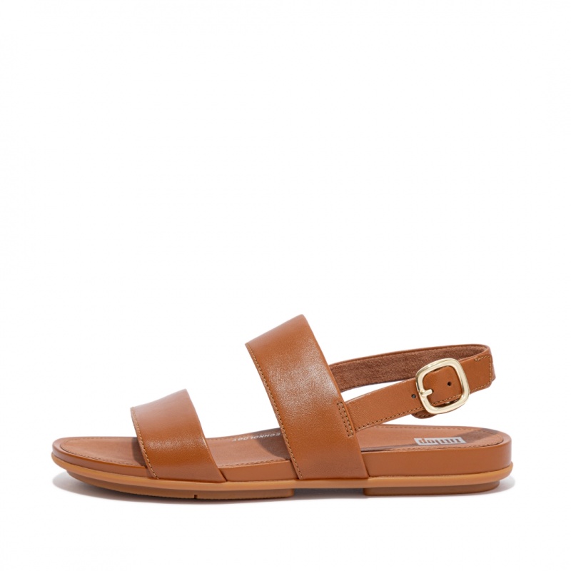 Fitflop Gracie Leather Women\'s Back-Strap Sandals Brown | IE-HKIF-01496