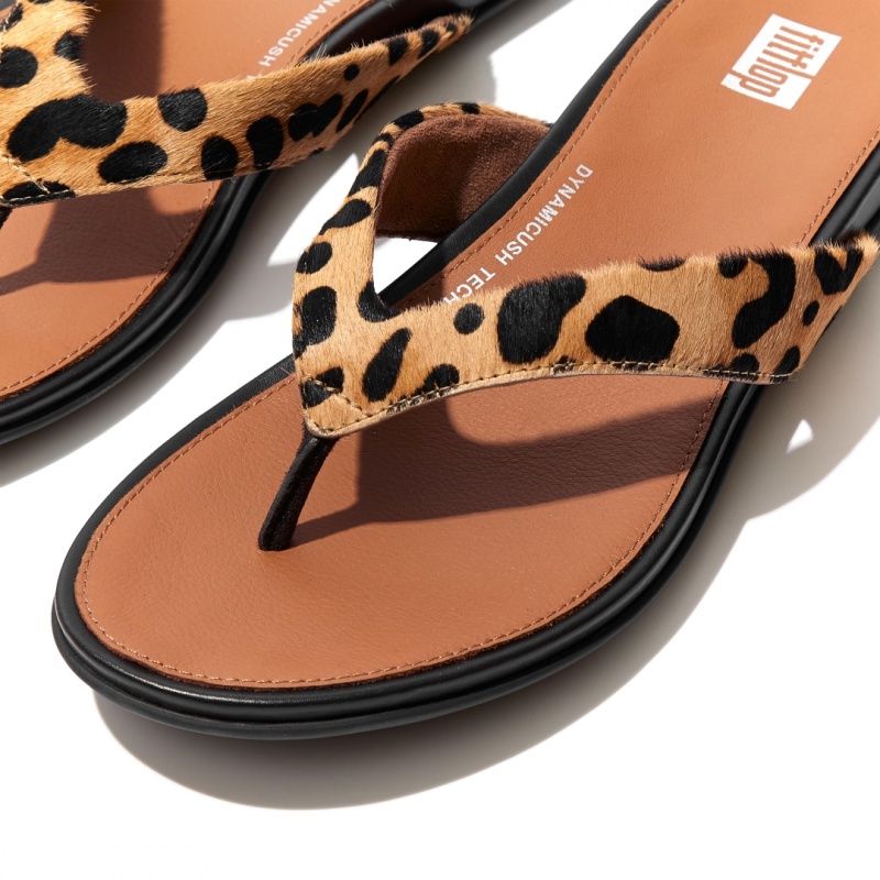 Fitflop Gracie Leopard Print Women's Flip Flops Leopard | IE-NIKT-40398