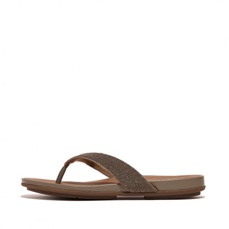 Fitflop Gracie Microfibre Flip Flops Women\'s Flip Flops Brown | IE-OSMD-94387