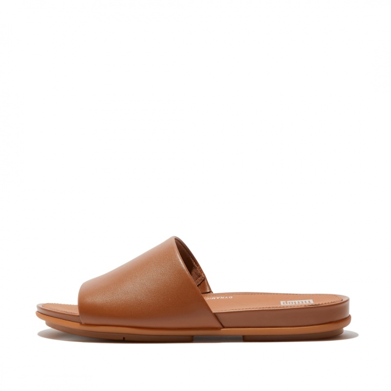 Fitflop Gracie Slides Women\'s Slides Brown | IE-IMZW-34895