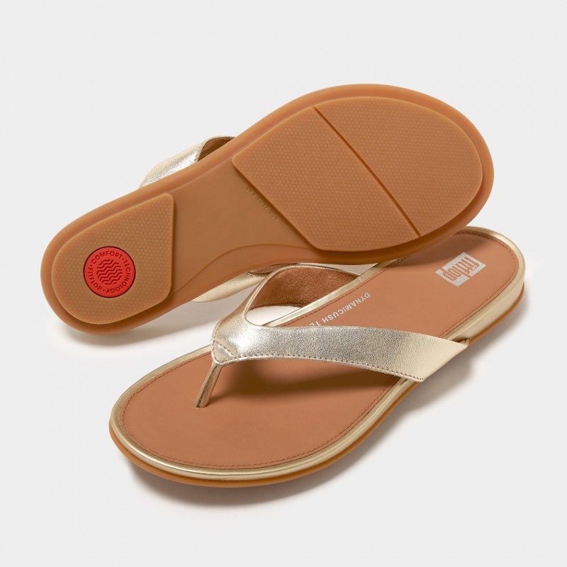 Fitflop Gracie Women's Flip Flops Silver | IE-ECLB-64583