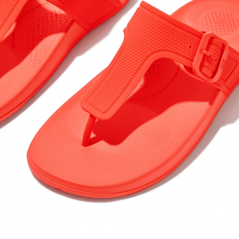 Fitflop Iqushion Adjustable Buckle Flip Flops Women's Flip Flops Orange | IE-RZGE-41598