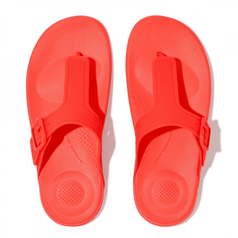 Fitflop Iqushion Adjustable Buckle Flip Flops Women's Flip Flops Orange | IE-RZGE-41598