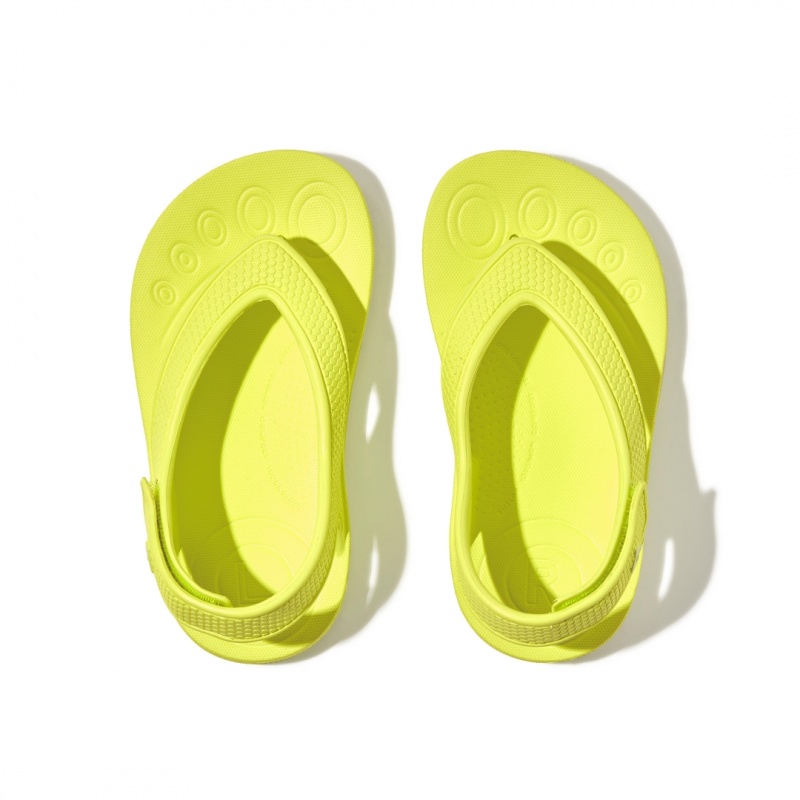 Fitflop Iqushion Eva Back Straps Kids'' Flip Flops Yellow | IE-YMBI-82196