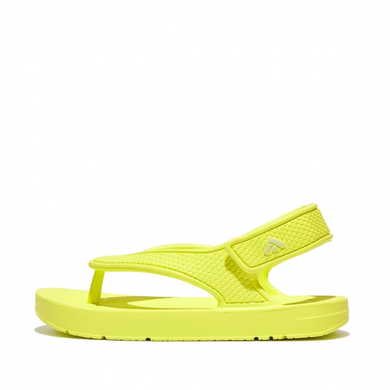 Fitflop Iqushion Eva Back Straps Kids\'\' Flip Flops Yellow | IE-YMBI-82196