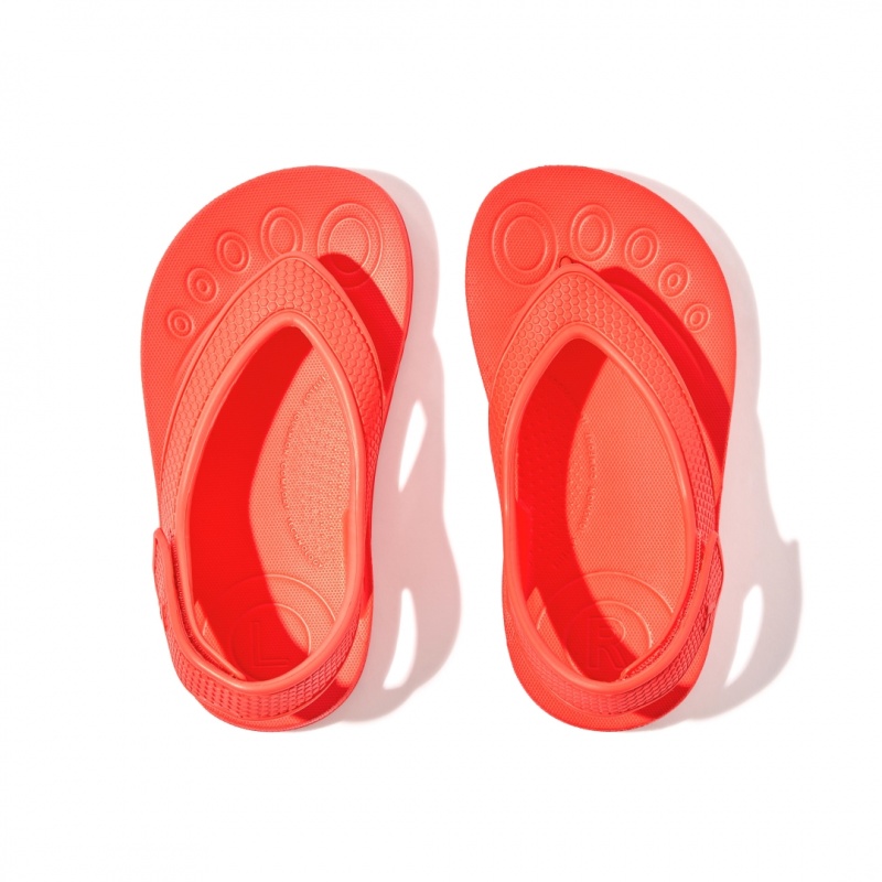 Fitflop Iqushion Eva Back Straps Kids'' Flip Flops Red | IE-QPIB-73589