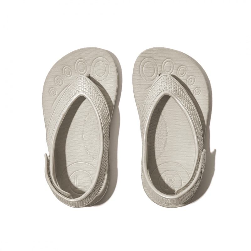 Fitflop Iqushion Eva Back Straps Kids'' Flip Flops Silver | IE-RUBA-43819