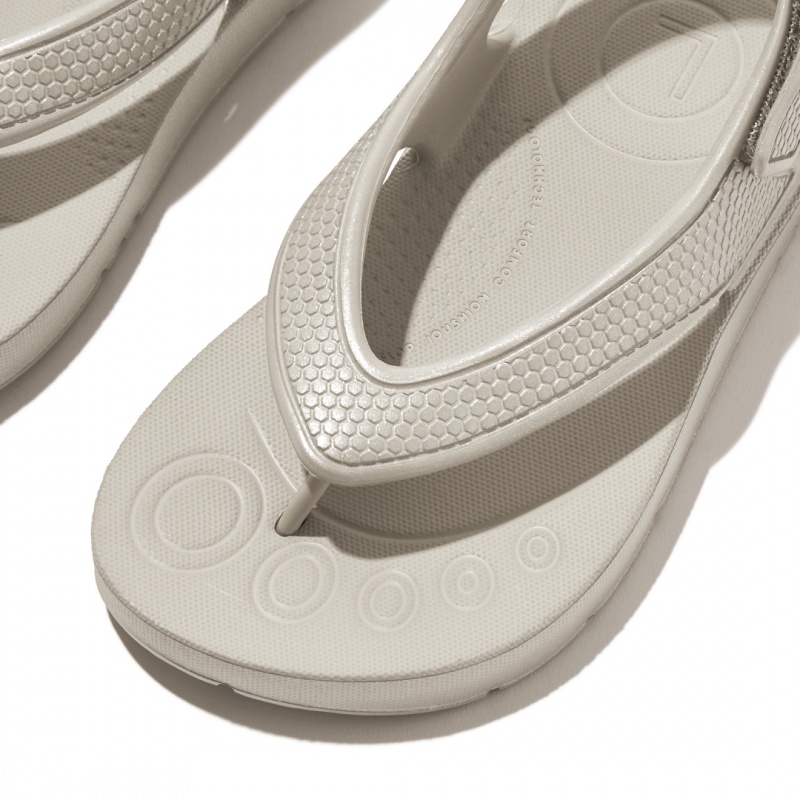 Fitflop Iqushion Eva Back Straps Kids'' Flip Flops Silver | IE-RUBA-43819