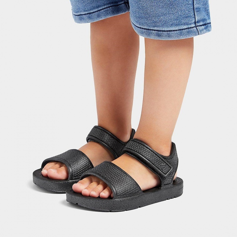 Fitflop Iqushion Eva Kids'' Back-Strap Sandals Black | IE-DGPL-68359