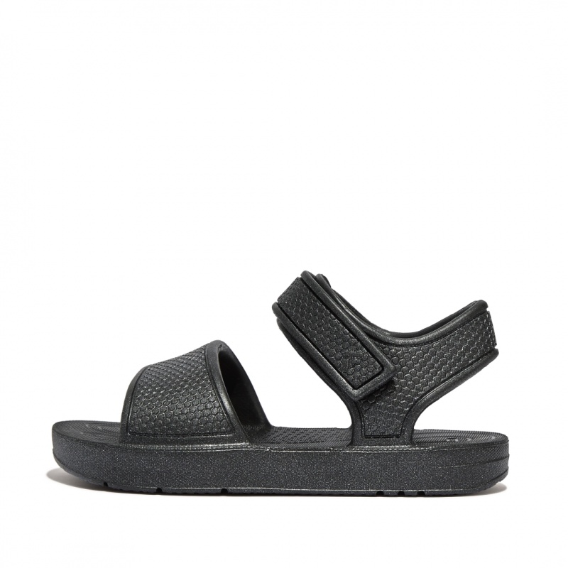 Fitflop Iqushion Eva Kids\'\' Back-Strap Sandals Black | IE-DGPL-68359