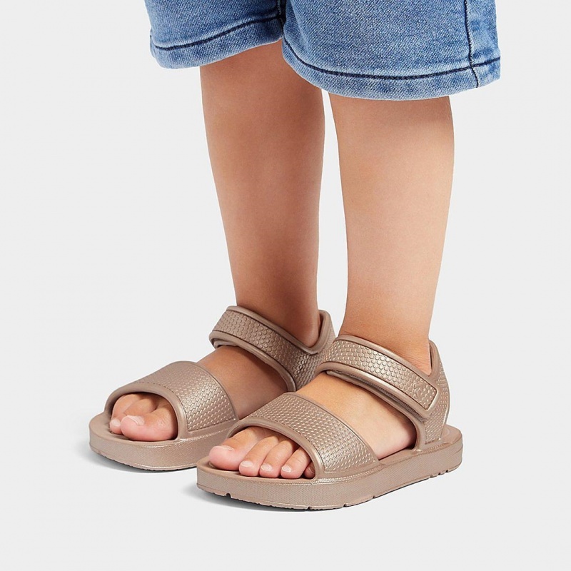 Fitflop Iqushion Eva Kids'' Back-Strap Sandals Gold | IE-RULC-06953