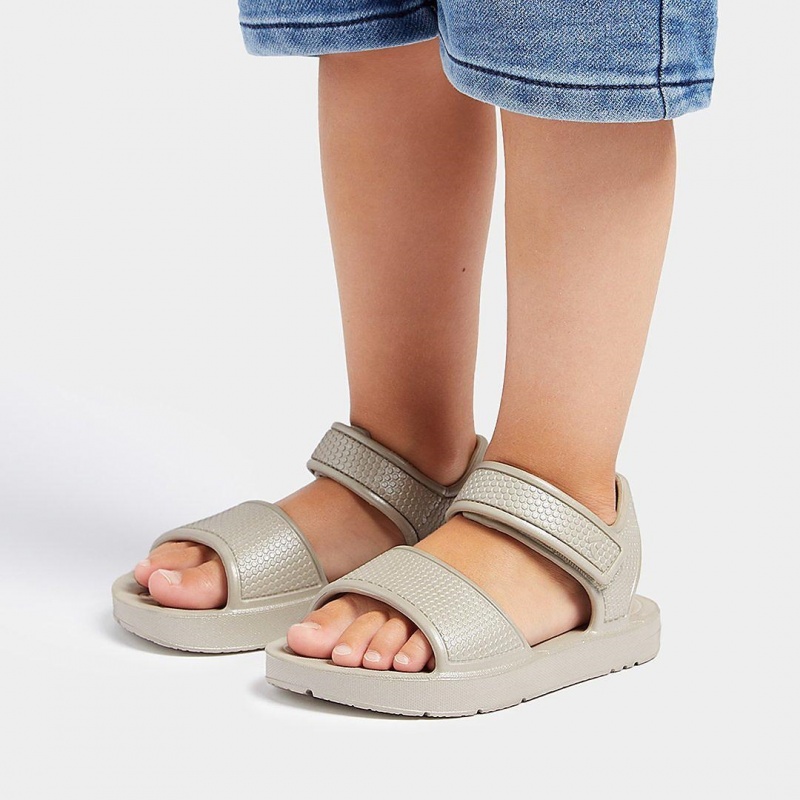 Fitflop Iqushion Eva Kids'' Back-Strap Sandals Silver | IE-BFDO-87245