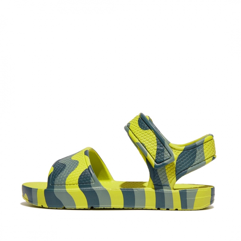 Fitflop Iqushion Eva Kids\'\' Back-Strap Sandals Light Green | IE-BLUK-34581