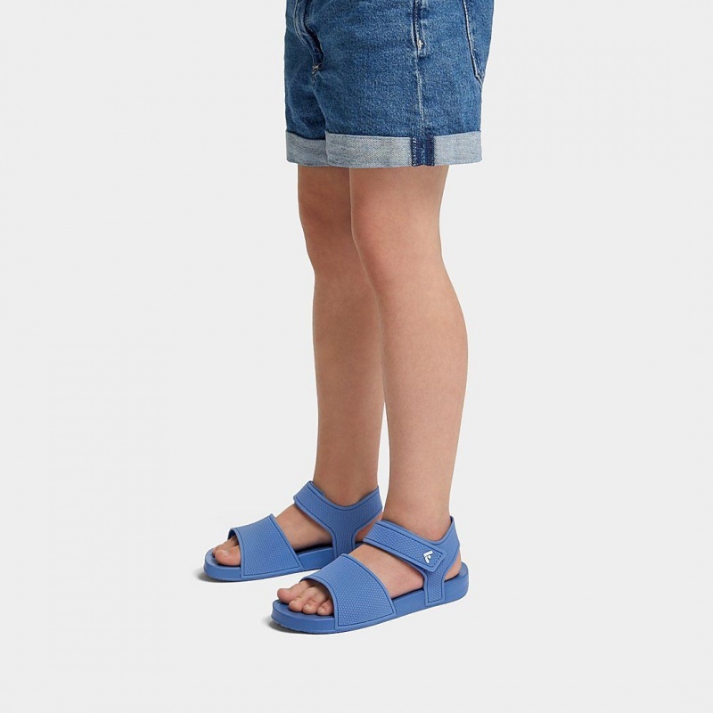 Fitflop Iqushion Rubber Kids'' Back-Strap Sandals Blue | IE-WEYT-89645