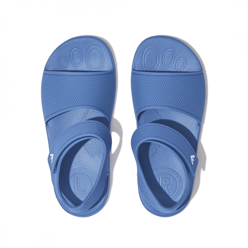 Fitflop Iqushion Rubber Kids'' Back-Strap Sandals Blue | IE-WEYT-89645