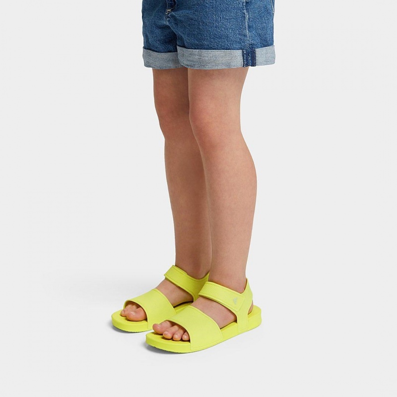 Fitflop Iqushion Rubber Kids'' Back-Strap Sandals Yellow | IE-RICO-70469