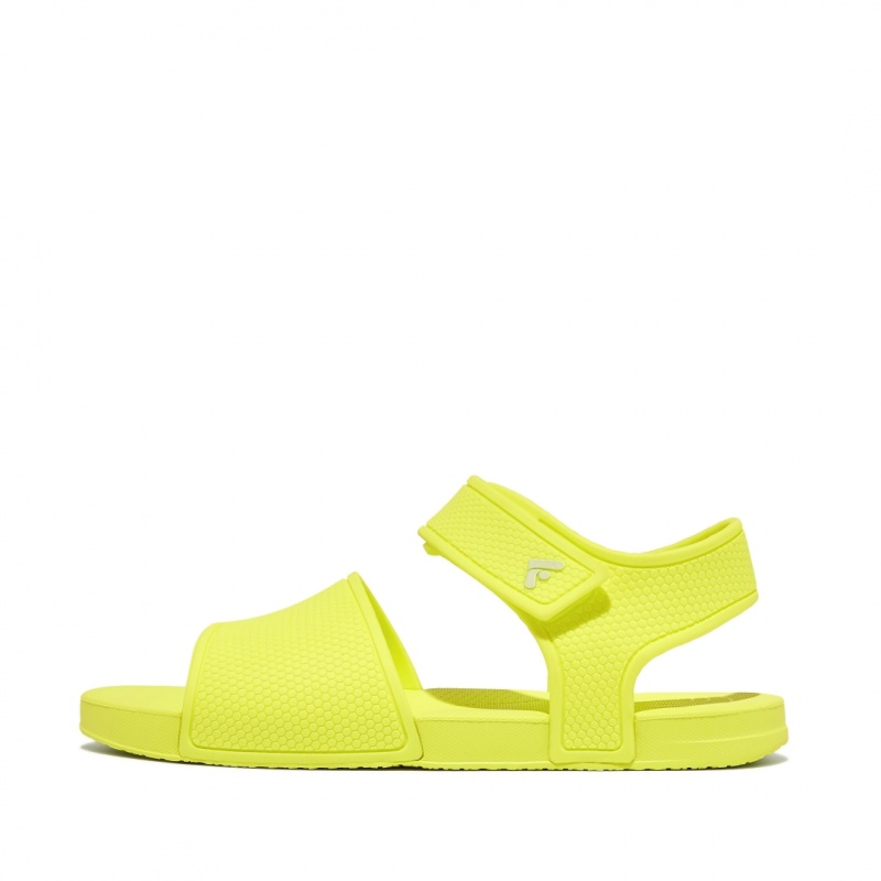 Fitflop Iqushion Rubber Kids\'\' Back-Strap Sandals Yellow | IE-RICO-70469