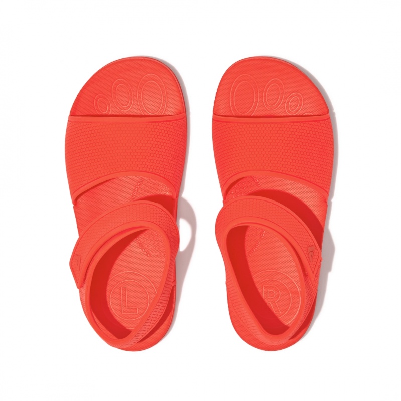 Fitflop Iqushion Rubber Kids'' Back-Strap Sandals Red | IE-JRTG-79028