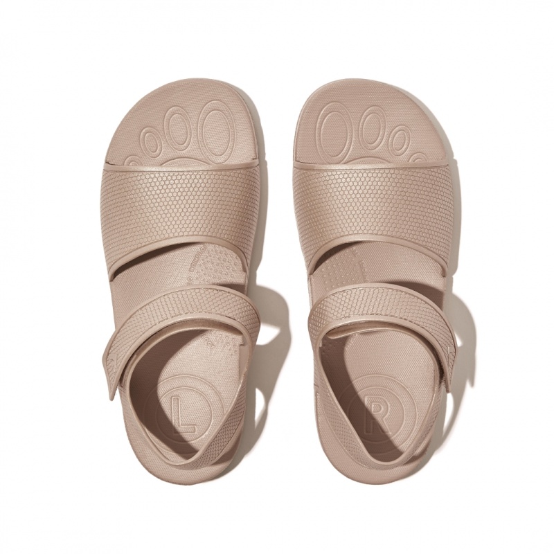 Fitflop Iqushion Rubber Kids'' Back-Strap Sandals Gold | IE-HVZU-43960