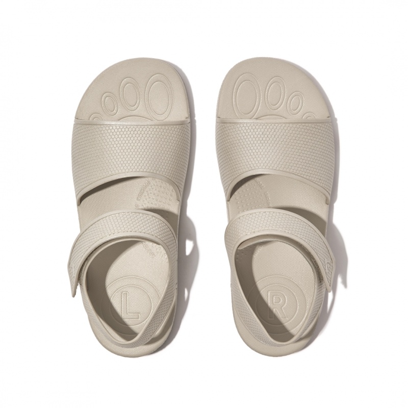 Fitflop Iqushion Rubber Kids'' Back-Strap Sandals Silver | IE-OKTL-75084