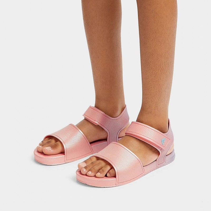 Fitflop Iqushion Rubber Kids'' Back-Strap Sandals Pink | IE-UEKO-41683