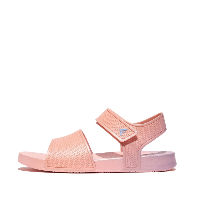 Fitflop Iqushion Rubber Kids\'\' Back-Strap Sandals Pink | IE-UEKO-41683